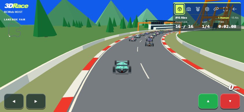 Mobile controls Landscape phone layout with left and right steering buttons, green accelerator and red brake pedal