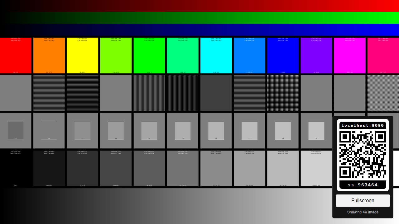 4K image test selected from the controller