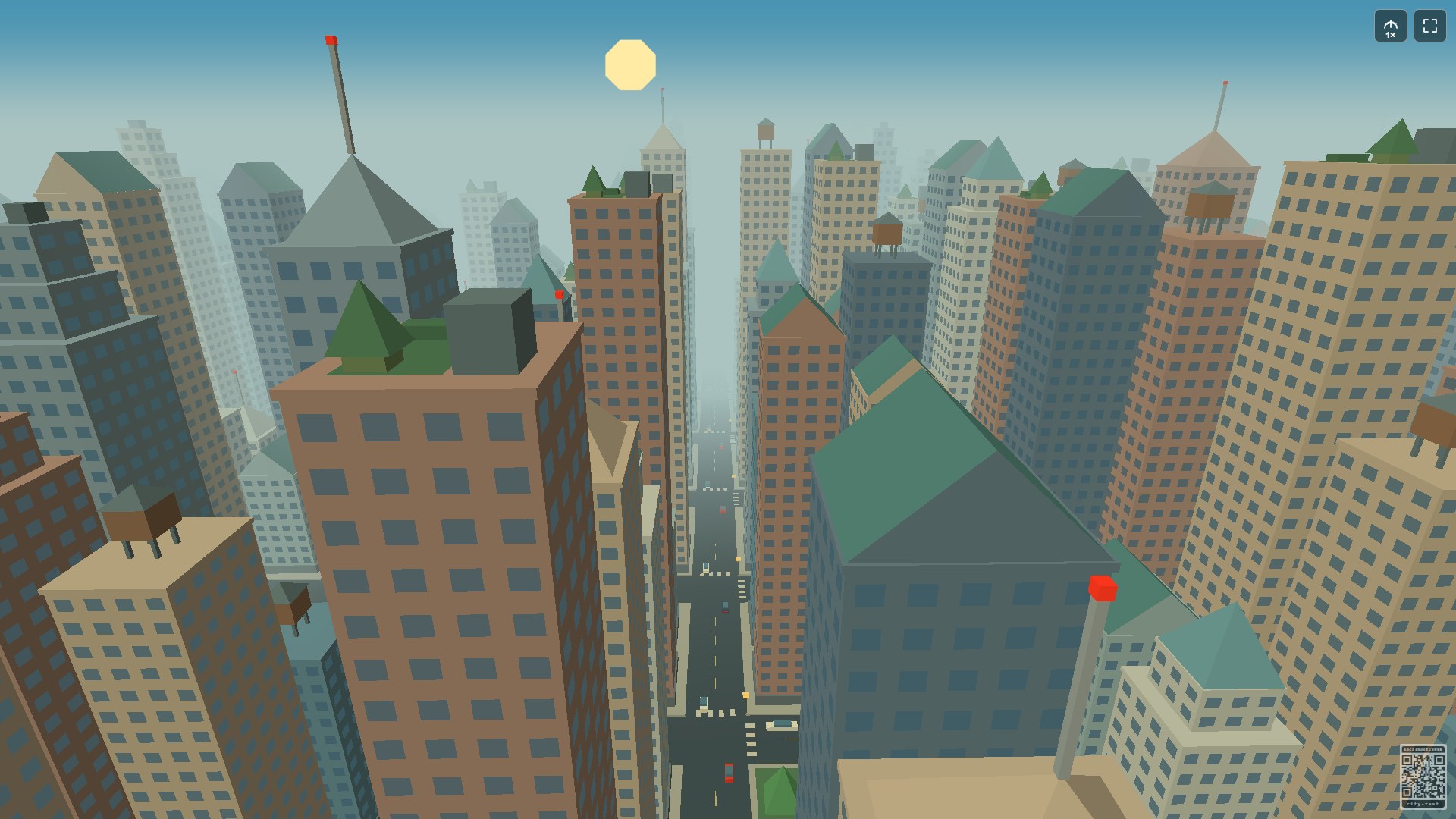 Daylight above the city avenues